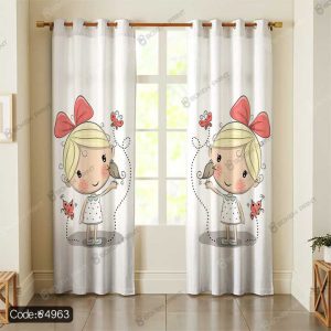 پرده طرح دختر و پروانه کد 4963