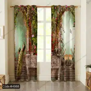 پرده منظره طاووس و گوزن کد 4988