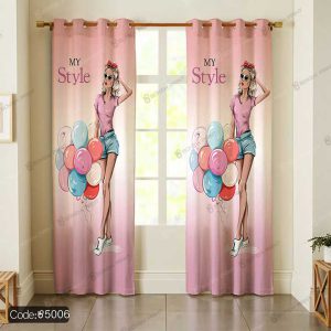 پرده پانچ دختر و بادکنک کد 5006