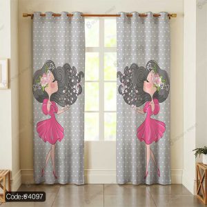 پرده طرح دختر خجالتی کد 4097