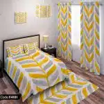 ست اتاق طرح آبرنگی و برگ کد 4161