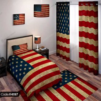 ست اتاق طرح پرچم آمریکا کد 4197