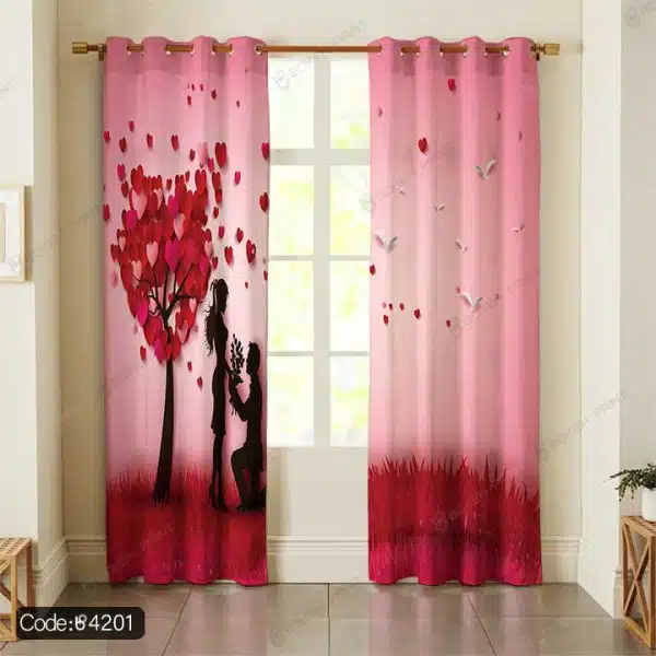 پرده طرح سه بعدی عاشقانه کد 4201