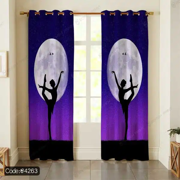 پرده طرح رقاص باله و ماه کد 4263