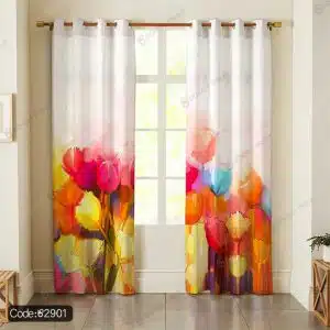 پرده پانچ گل آبرنگی کد 2901