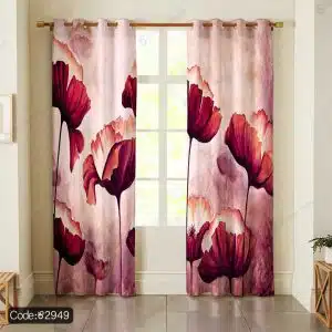 پرده پانچ گل آبرنگی کد 2949