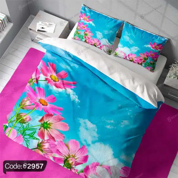 روتختی سه بعدی گل صورتی کد 2957 روتختی سه بعدی گل صورتی کد 2957