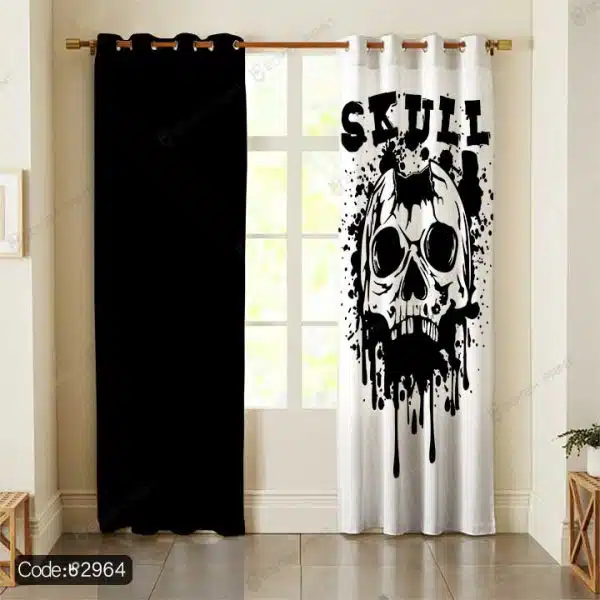 پرده چاپی اسکلت Skull کد 2964