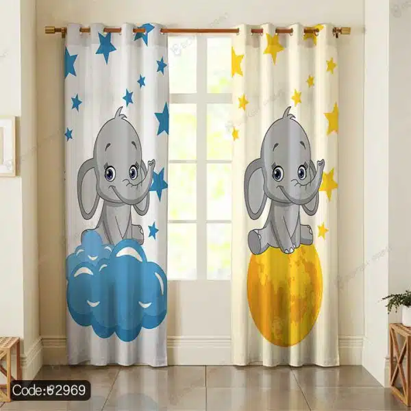 پرده چاپی فیل کودک کد 2969