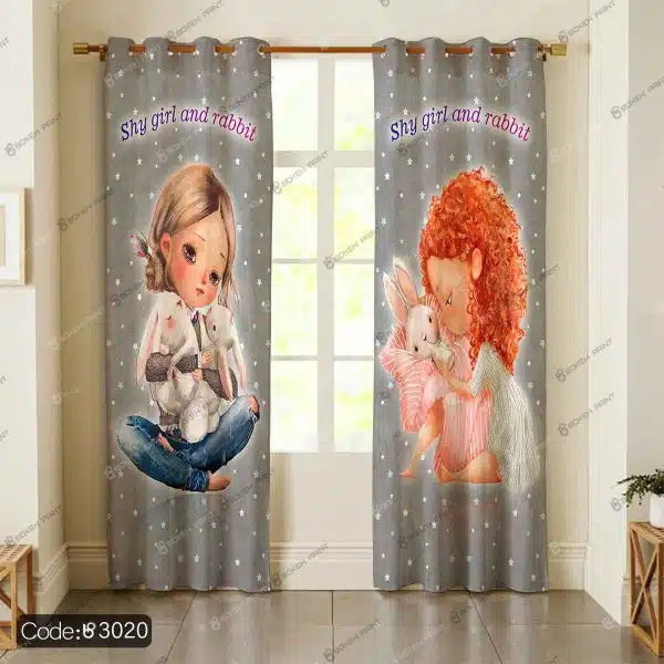 پرده چاپی دخترخجالتی کد 3020
