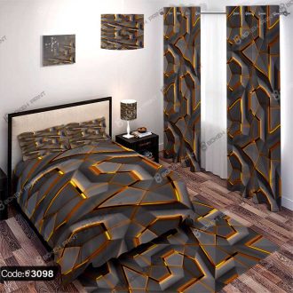 ست اتاق خواب هندسی طلایی سه بعدی کد 3098