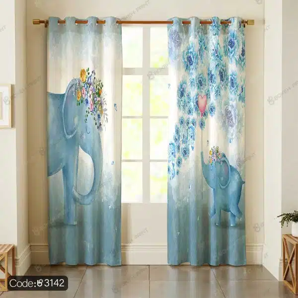 پرده چاپی نقاشی فیل ابرنگی کد 3142