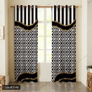 پرده چاپی اسلیمی هندسی لوزی کد 3146
