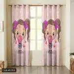 پرده چاپی دختر خجالتی قلب کد 3153