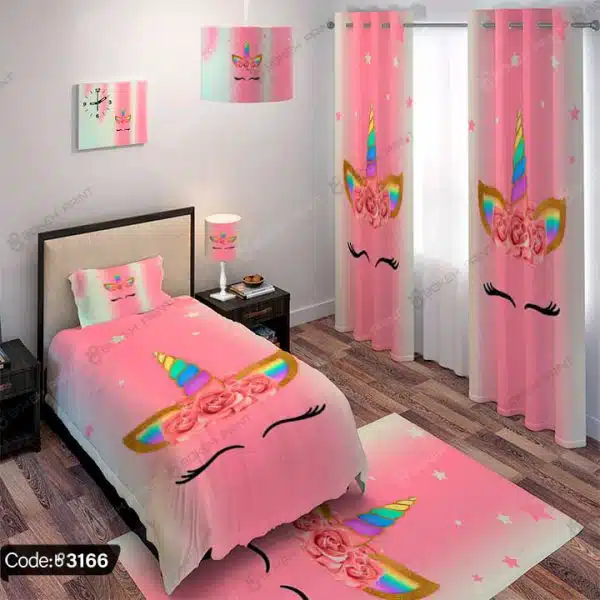 ست اتاق خواب تک شاخ رنگین کمان کد 3166