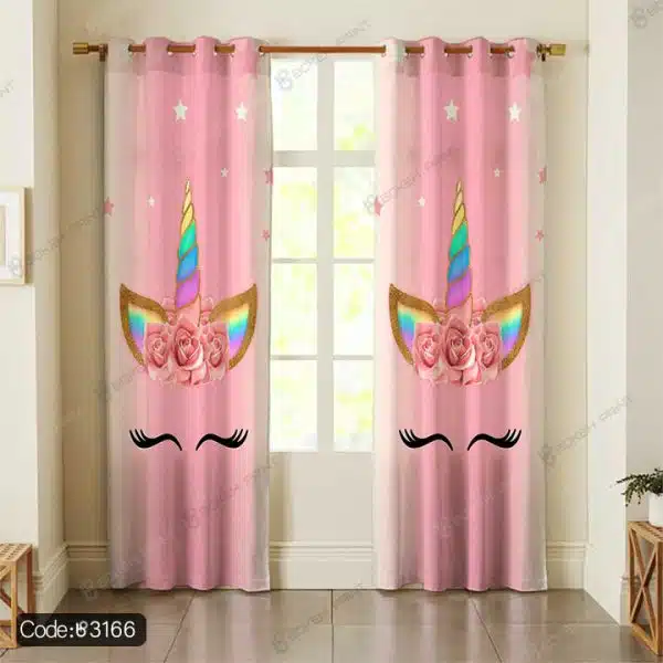 پرده پانچ تک شاخ رنگین کمان کد 3166