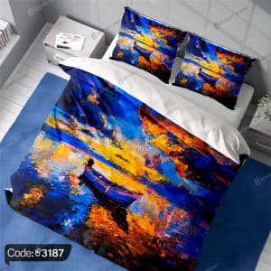 روتختی طرح نقاشی ابرنگی قایق کد 3187