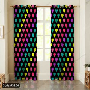 پرده پانچ قلب♥رنگی کد 3224