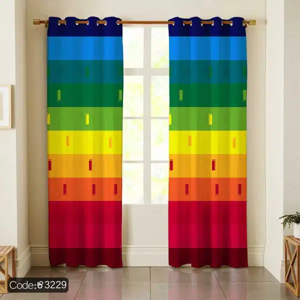 پرده پانچ رنگین کمان کد 3229