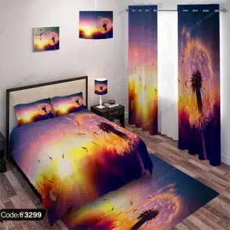 ست اتاق خواب منظره غروب و قاصدک کد 3299