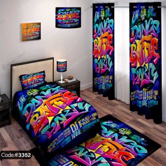 ست اتاق خواب گرافیتی رنگی کد 3552