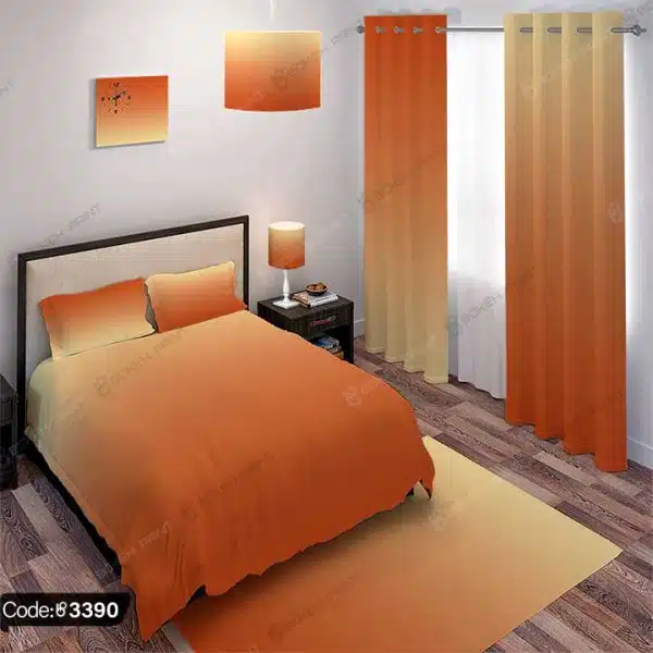 ست اتاق خواب گرادیانت دورنگ نارنجی کد 3390