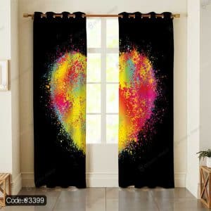 پرده چاپی قلب ابرنگی کد 3399
