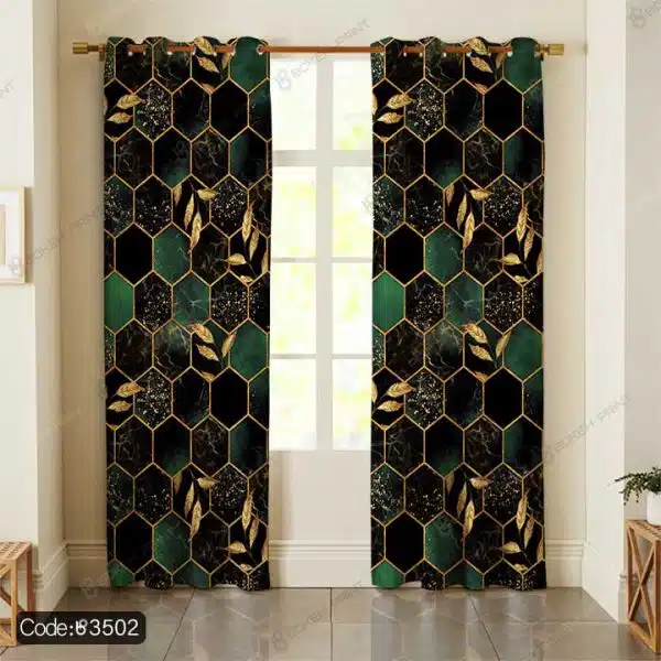 پرده طرح هندسی سه بعدی کد 3502