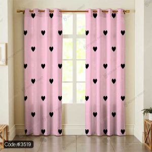 پرده پانچ قلب♥صورتی کد 3519