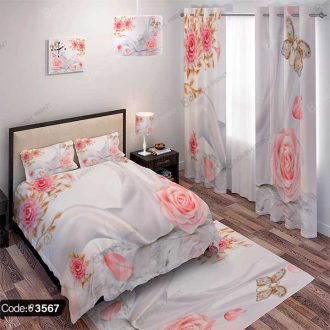 ست اتاق خواب گل پروانه سه بعدی کد3567