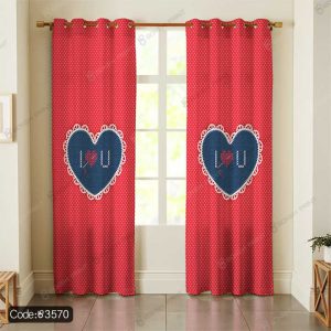 پرده پانچ قلب I♥U کد 3570