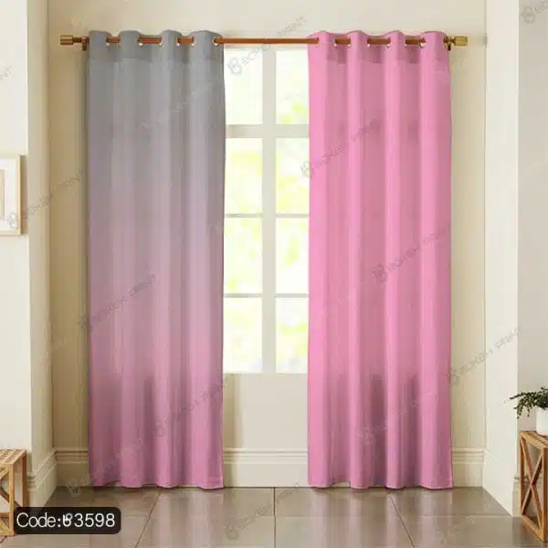 پرده پانچ صورتی ساده کد 3598