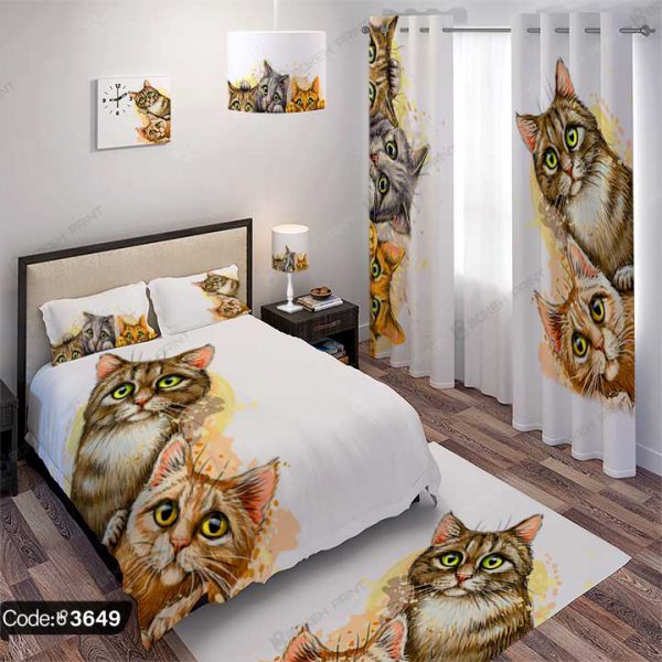 ست اتاق خواب گربه سه بعدی کد 3649