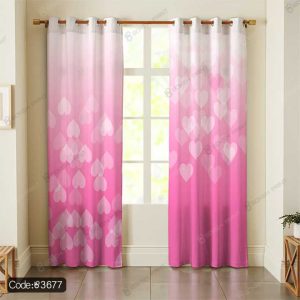 پرده پانچ قلب صورتی کد 3677