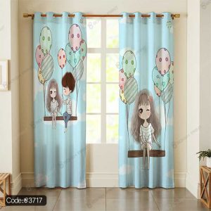 پرده پانچ دختر خجالتی بادکنک کد 3717