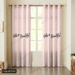 پرده پانچ صورتی Hello Beautiful کد 3744