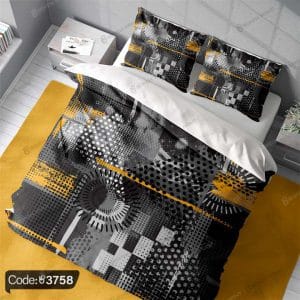 روتختی سه بعدی اسپرت مشکی زرد کد 3858