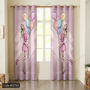 پرده طرح دخترخجالتی بادکنک کد 3793