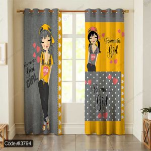 پرده طرح دخترخجالتی قلب کد 3794