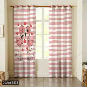 پرده طرح فلامینگو صورتی کد3873