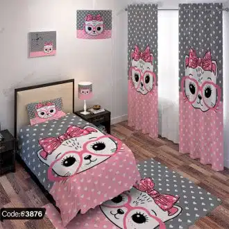 ست اتاق خواب گربه دخترانه کد 3876