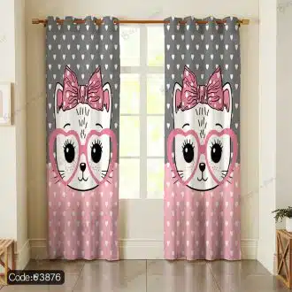 پرده پانچ گربه دخترانه کد 3876