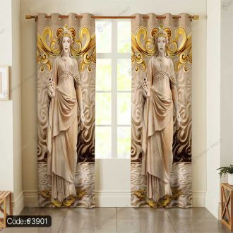 پرده سه بعدی مجسمه زن طلایی کد 3901
