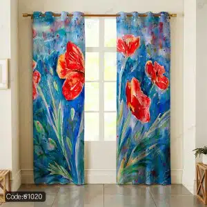 پرده چاپی گل آبرنگی کد 1020