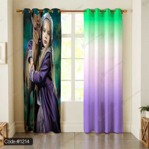 پرده چاپی دختر و آهو کد 1214