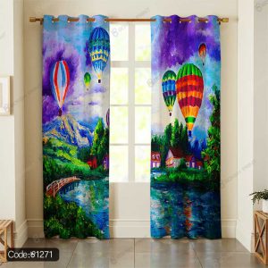 پرده آبرنگی منظره و بالن کد 1271