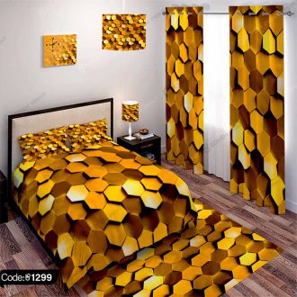 ست اتاق خواب سه بعدی طلایی کد 1299
