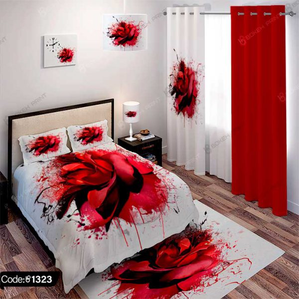 ست اتاق خواب گل قرمز کد 1323