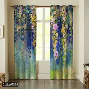 پرده چاپی ابرنگی گل کد 1328