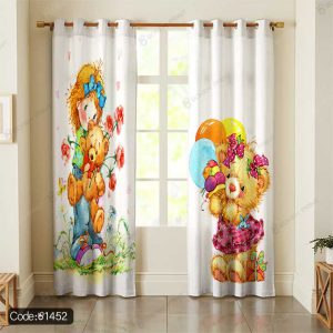 پرده چاپی دختر و خرس کد 1452